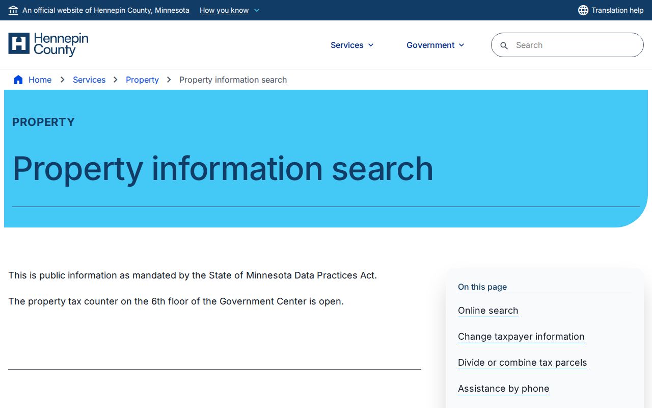 Richfield residents directory Hennepin property search choices